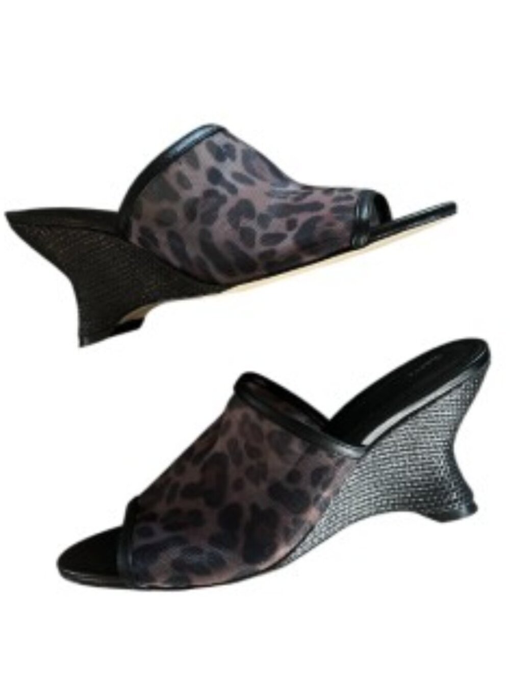 Maeve Leopard Print Mesh Wedge 9
